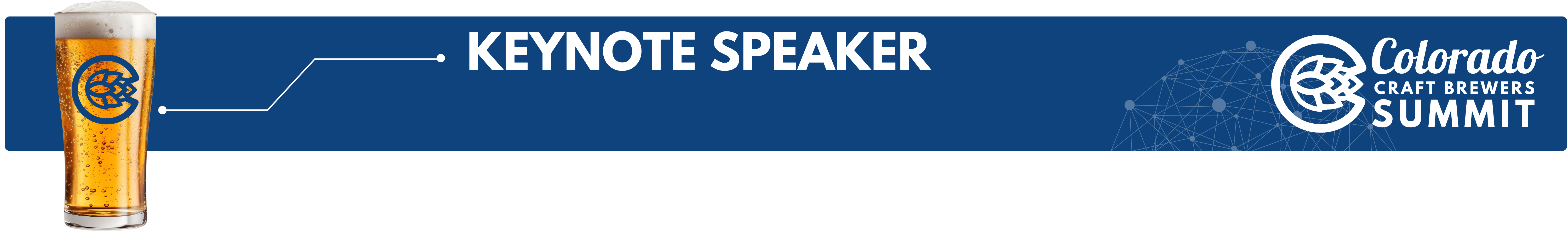 Keynote Speaker header with event logo